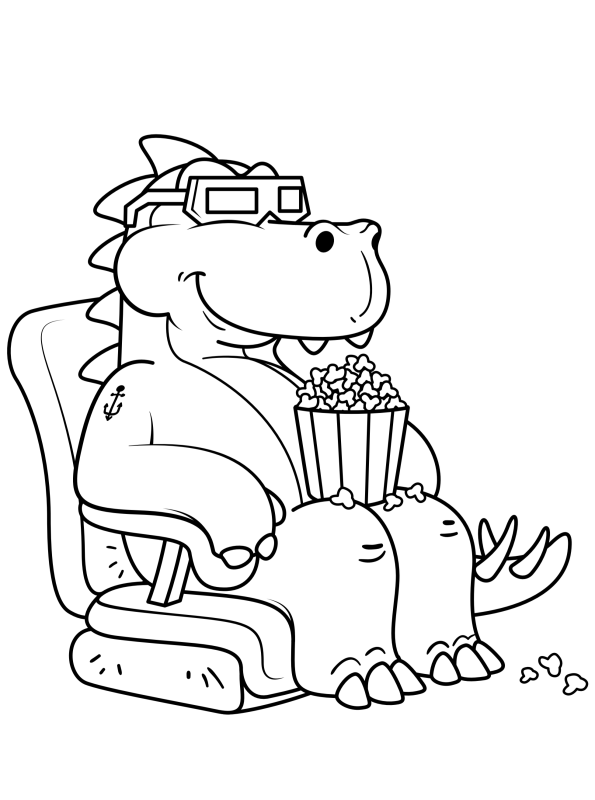 Coloring page Dino kids dino is ...