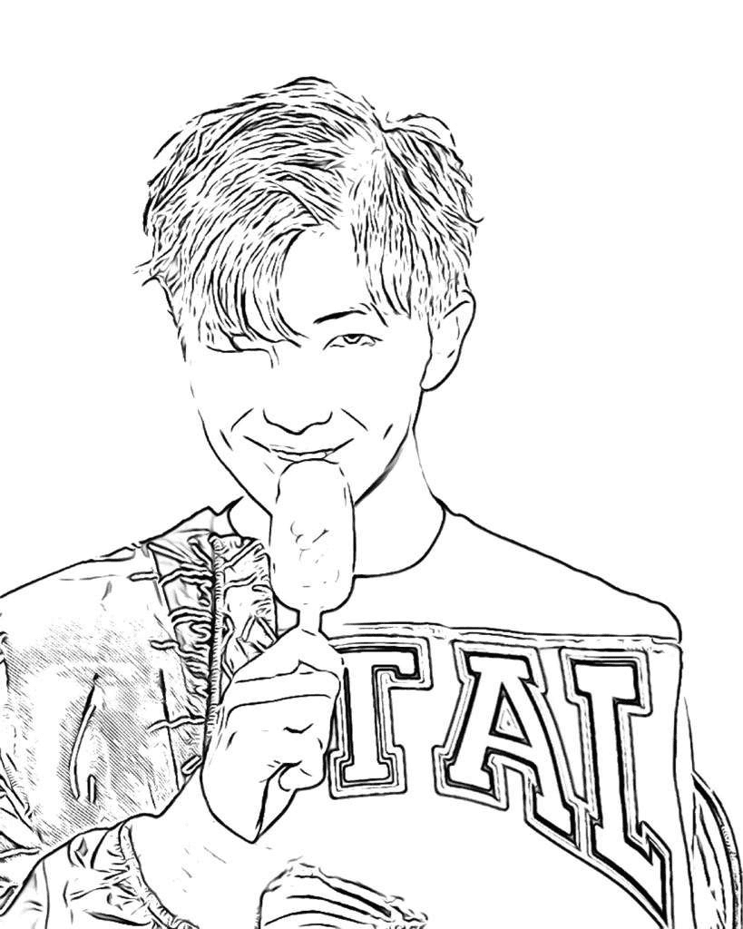 Jungkook BTS Coloring Page - Free Printable Coloring Pages