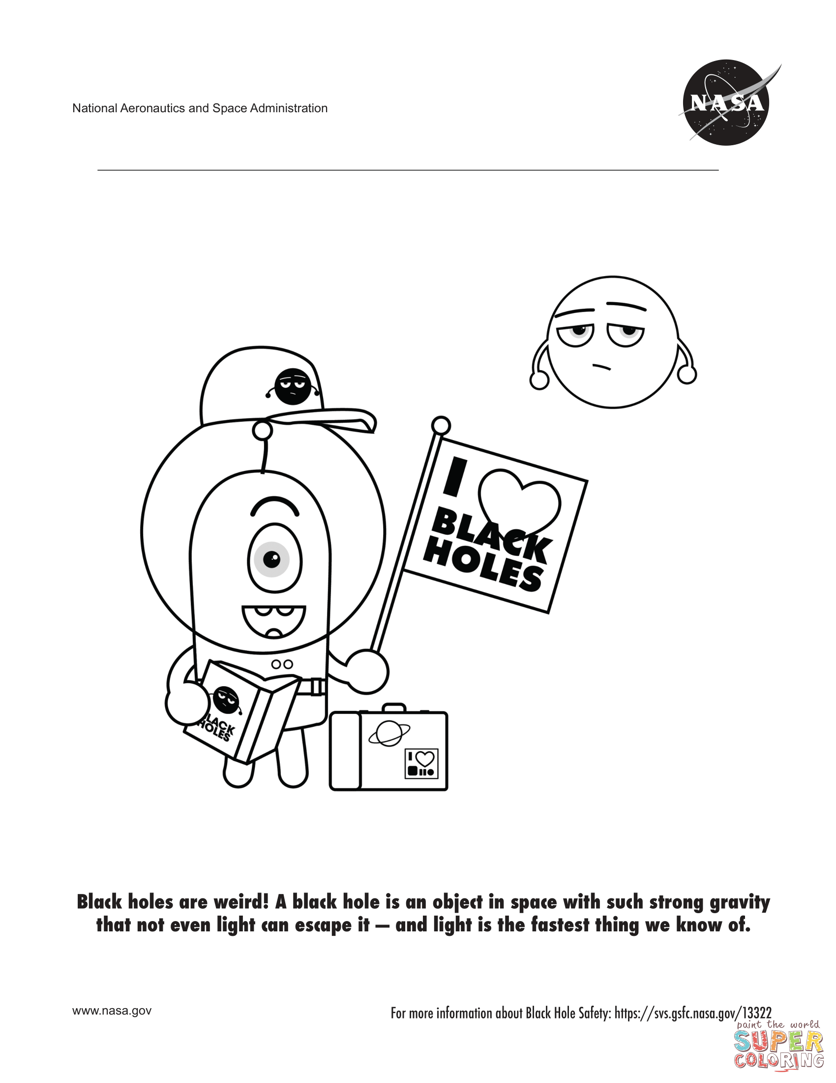 Black Hole Safety coloring page | Free Printable Coloring Pages