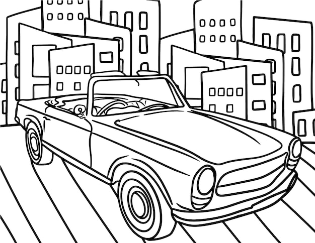 Premium Vector | Car coloring page for kids vector illustration vehicle