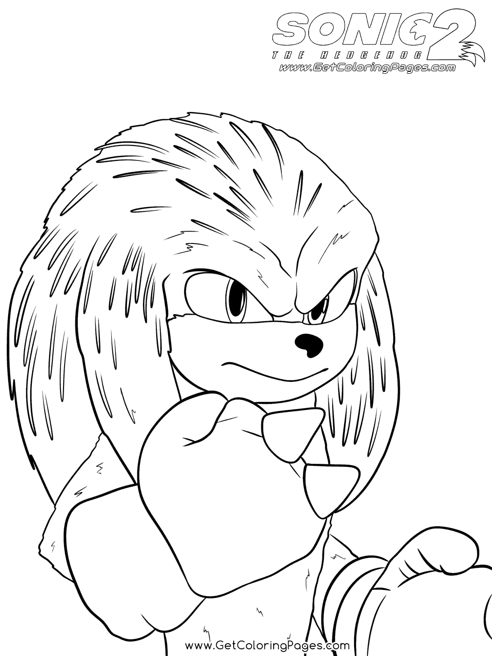 Sonic 2 Movie Coloring Pages Sonic Knuckles - Get Coloring Pages