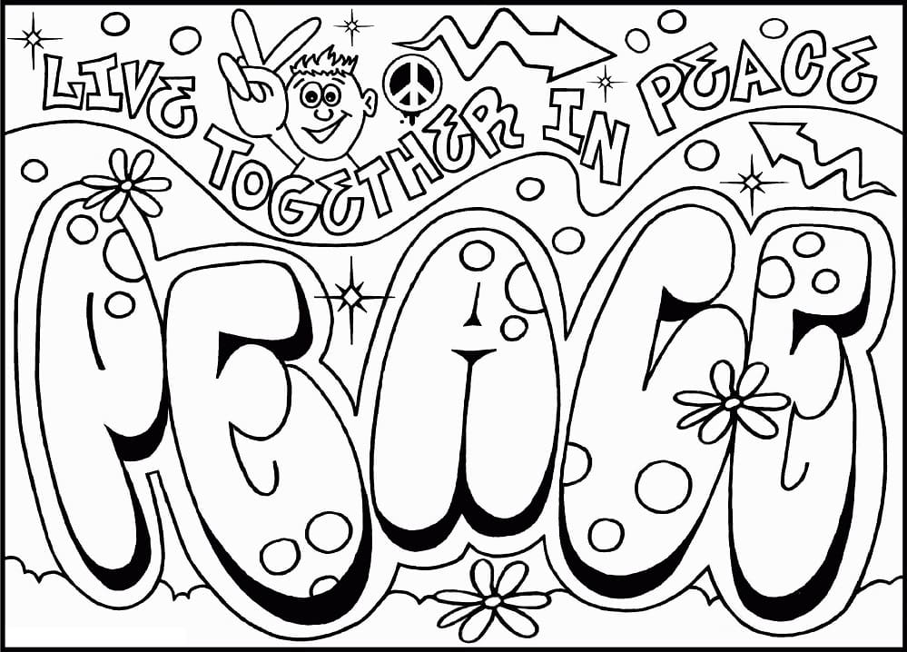 Live Together in Peace Coloring Page - Free Printable Coloring Pages for  Kids