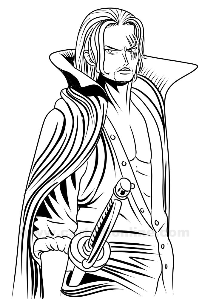Red-Haired Shanks from One Piece Film: Red coloring page