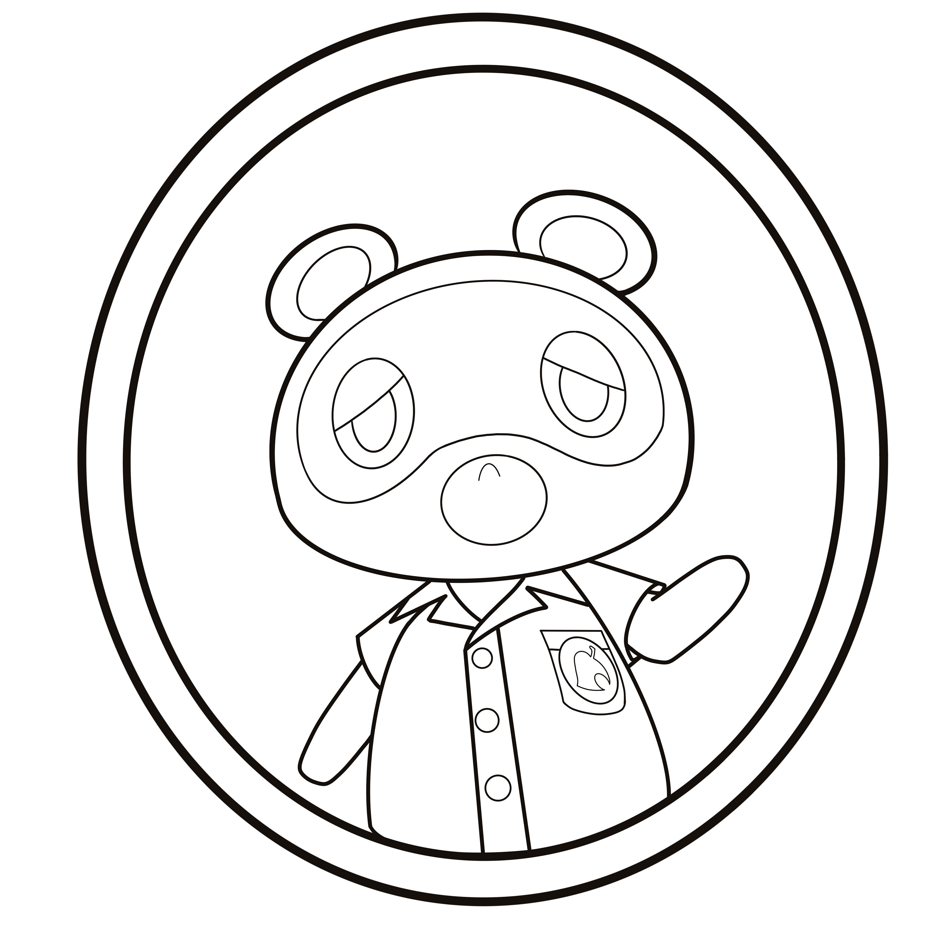 Tom Nook Colouring Page - Etsy