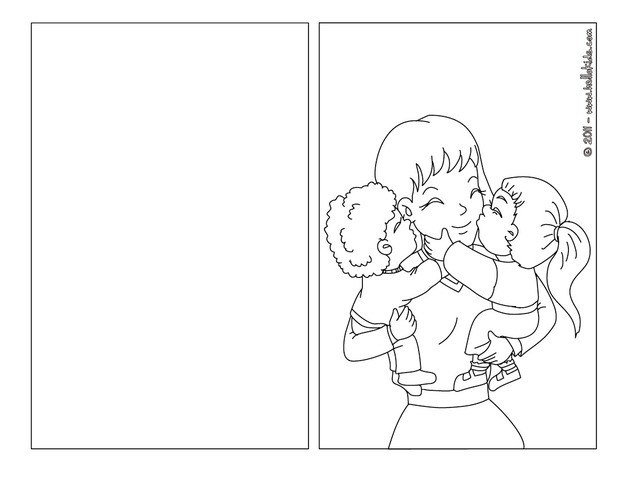 Mother and kids coloring pages - Hellokids.com