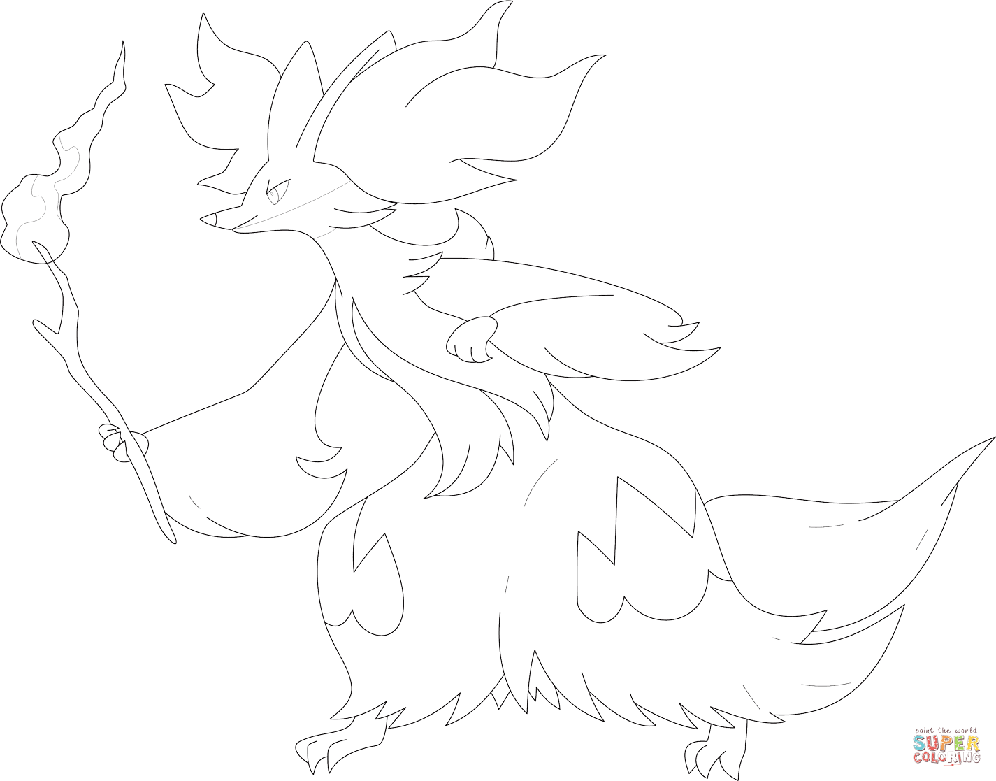 Delphox coloring page | Free Printable Coloring Pages