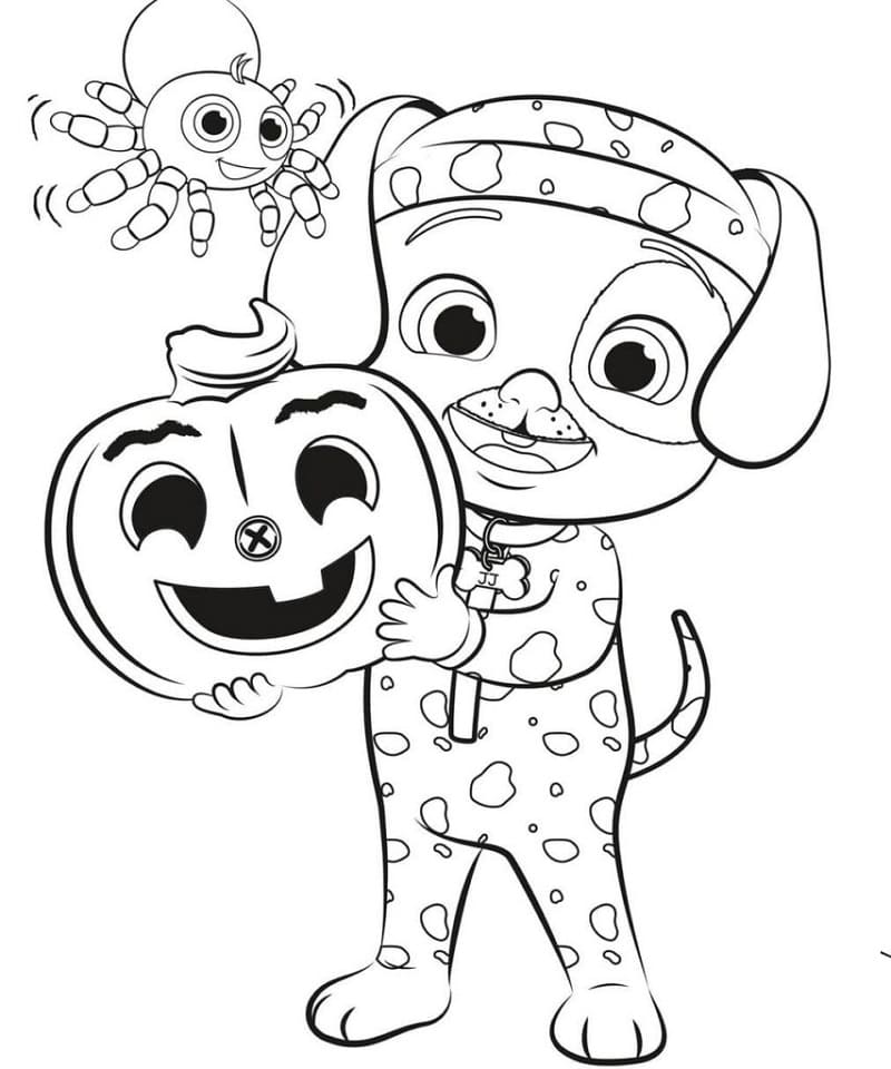 JJ Halloween Cocomelon Coloring Page - Free Printable Coloring Pages for  Kids
