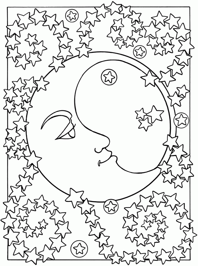14 Pics of Detailed Coloring Pages Moon And Star - Sun and Moon ...
