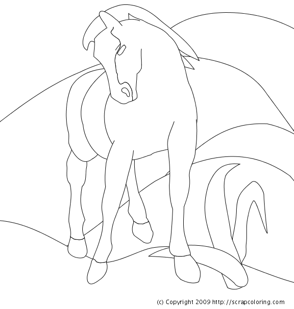 Blue Horse - Franz Marc coloring page
