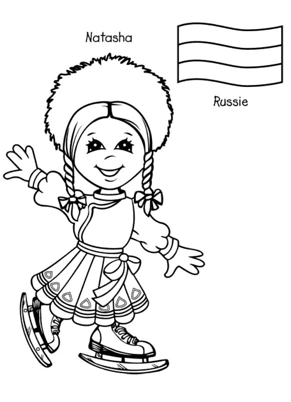 Children Around The World Coloring Page - Russia