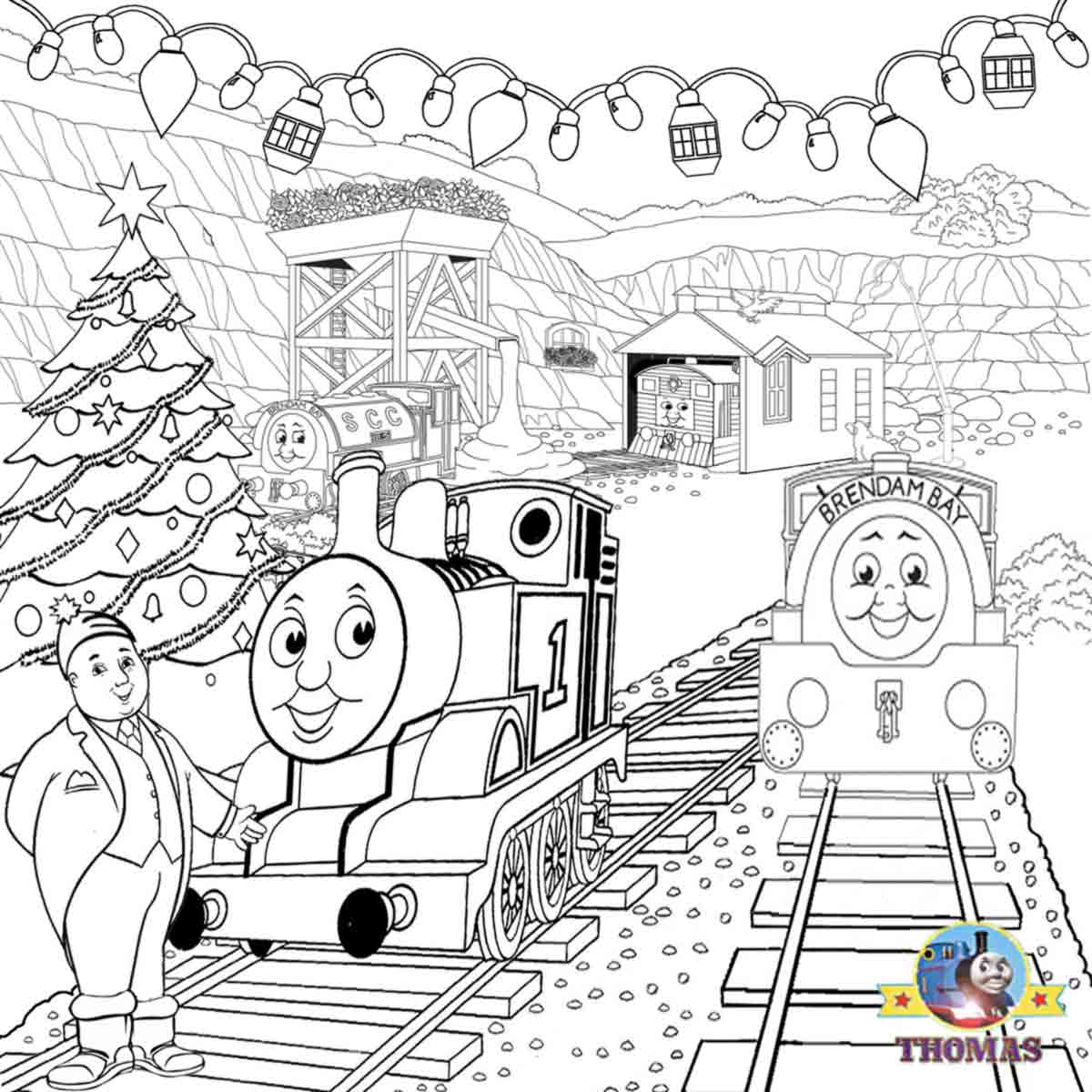 FREE Christmas Coloring Pages For Kids Printable Thomas Snow ...