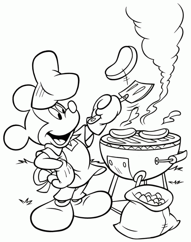 Mickey Mouse Summertime Barbeque Free Mickey Mouse Coloring Pages 