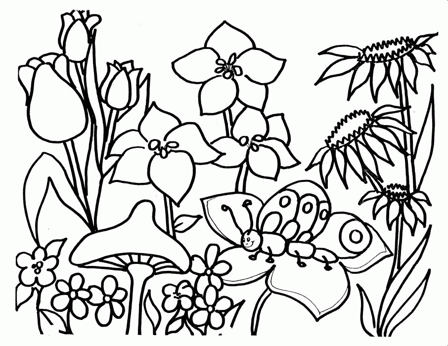 coloring pages spring flowers | Coloring Picture HD For Kids 
