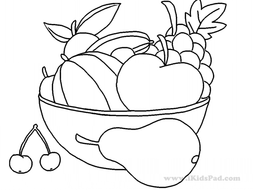 Fruit Coloring Pages Free Printable Fruits And Food Coloring Book 