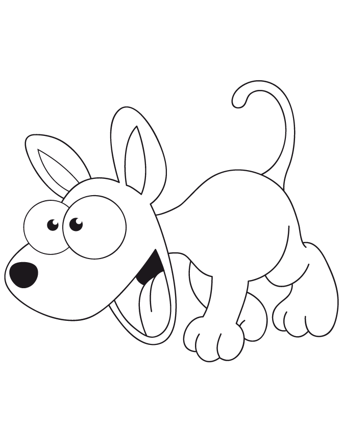 Cute Cartoon Dog Coloring Page | Free Printable Coloring Pages