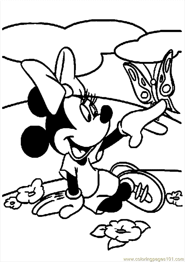 Coloring Pages Minnie Mouse2 (Cartoons > Mickey Mouse) - free 