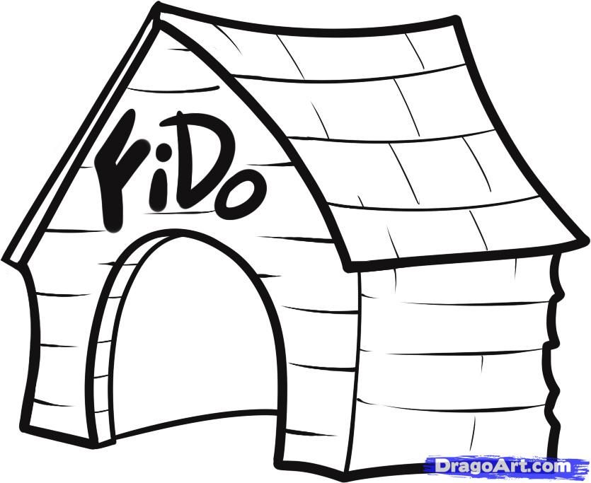 Animal Coloring Coloring Page Of Dog House For Kids 300x247 