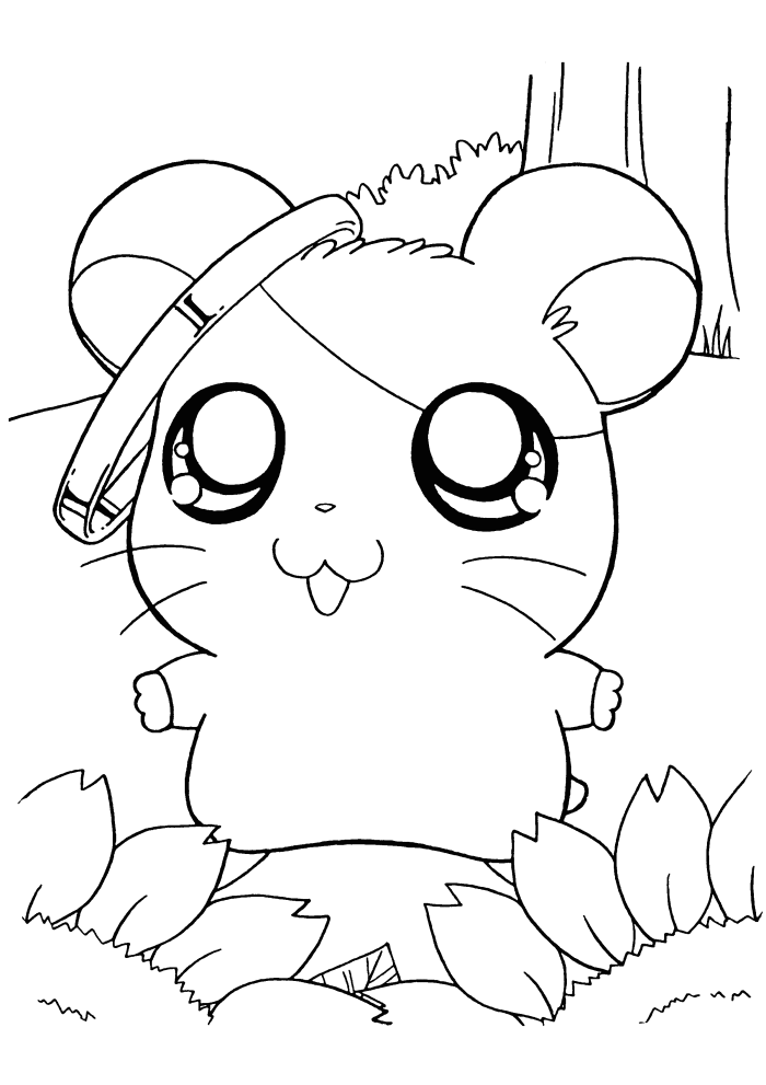 Hamtaro and Ribbon Coloring Page - Cartoon Coloring Pages on 