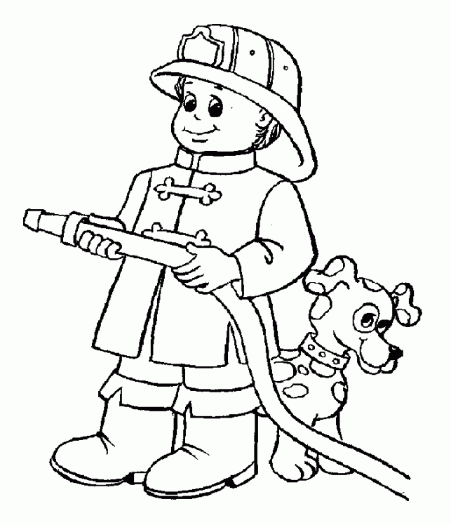 Fireman Coloring Pages : A Great Fireman Coloring Page For Kids 