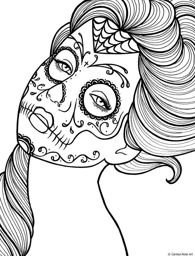 Viewing Gallery For Day Of The Dead Skeleton Coloring Pages 84258 