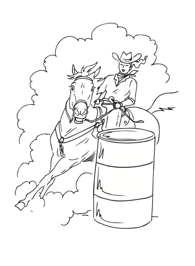 Barrel Racing Coloring Pages - HD Printable Coloring Pages