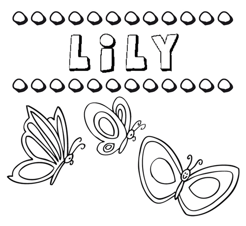 lilly girls name coloring page for kids
