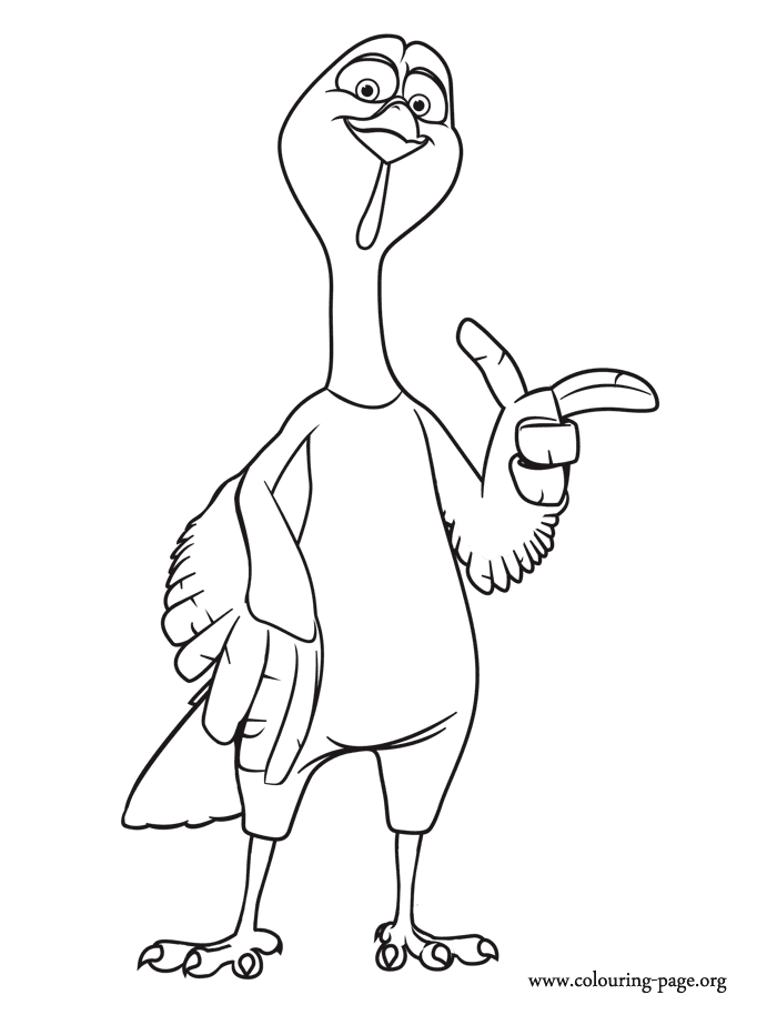 Free Birds - Reggie, the Turkey coloring page