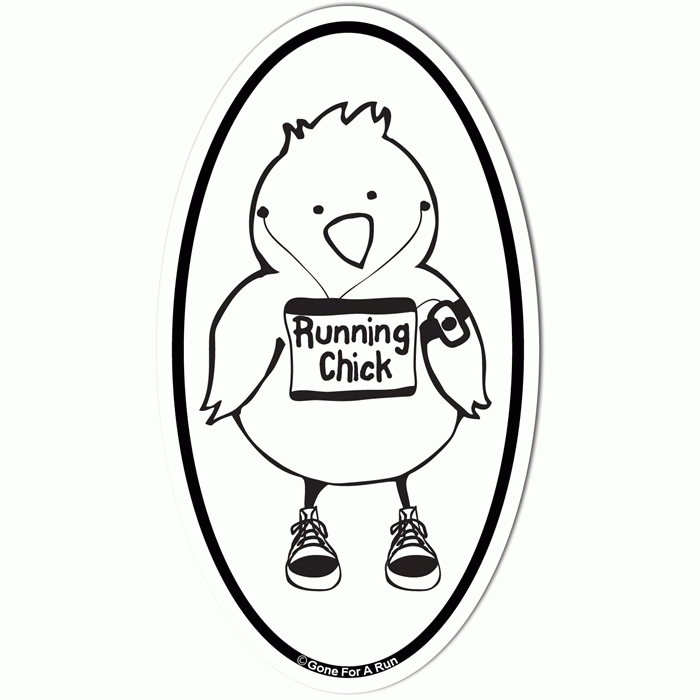 Running Chick Car Magnet - White