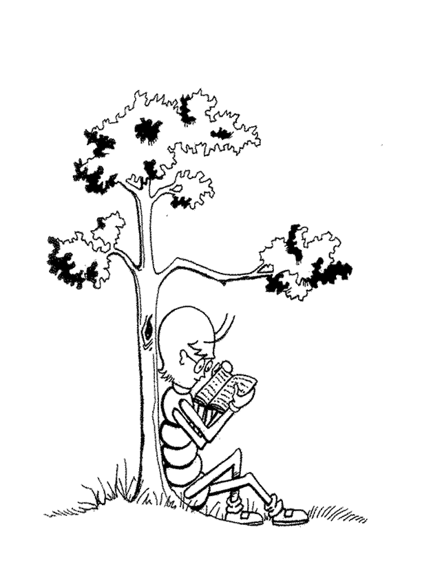 people sitting under tree Colouring Pages (page 3)