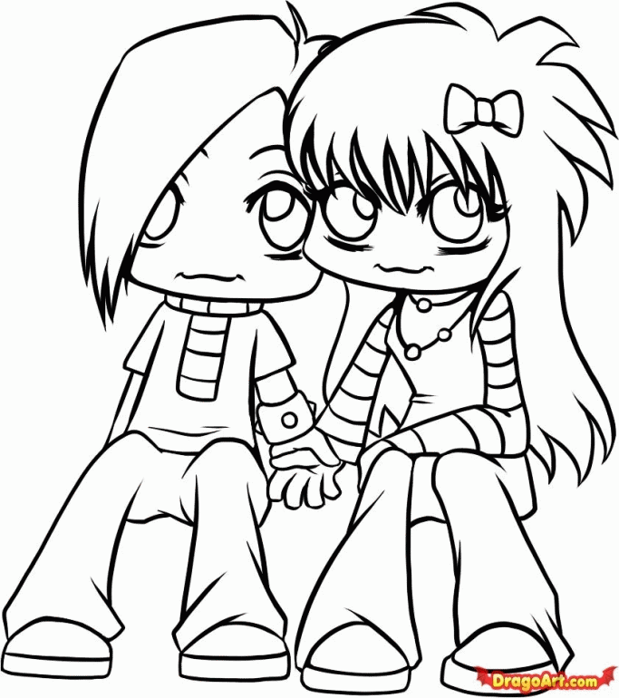 Emo Anime Coloring Pages To Print | Online Coloring Pages