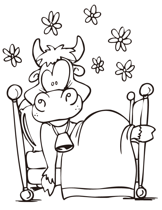 Funny Cow Coloring Page | HM Coloring Pages