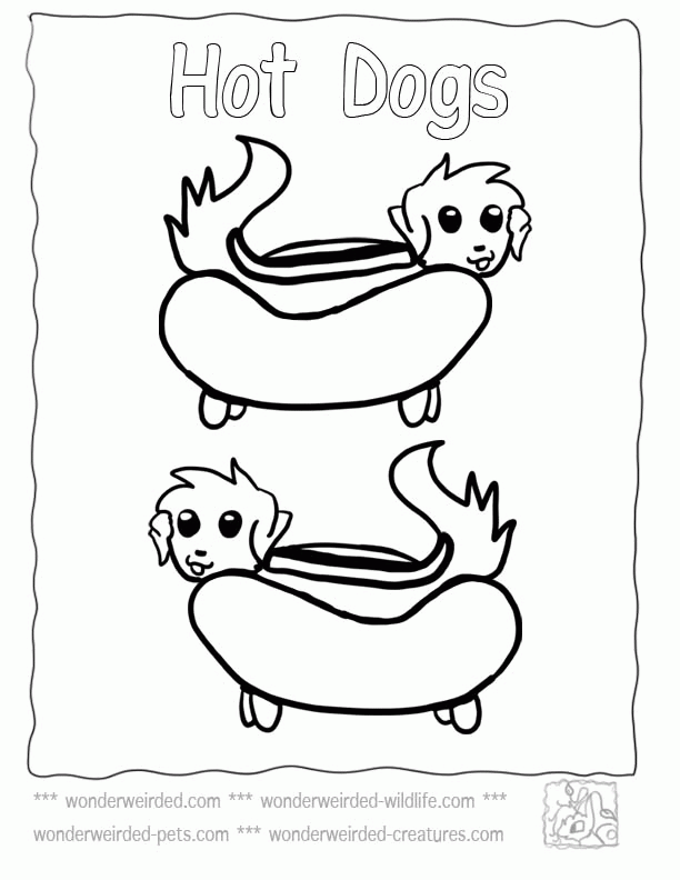 Food Coloring Pages Cartoon Hot Dog, Echo's Free Food Coloring 