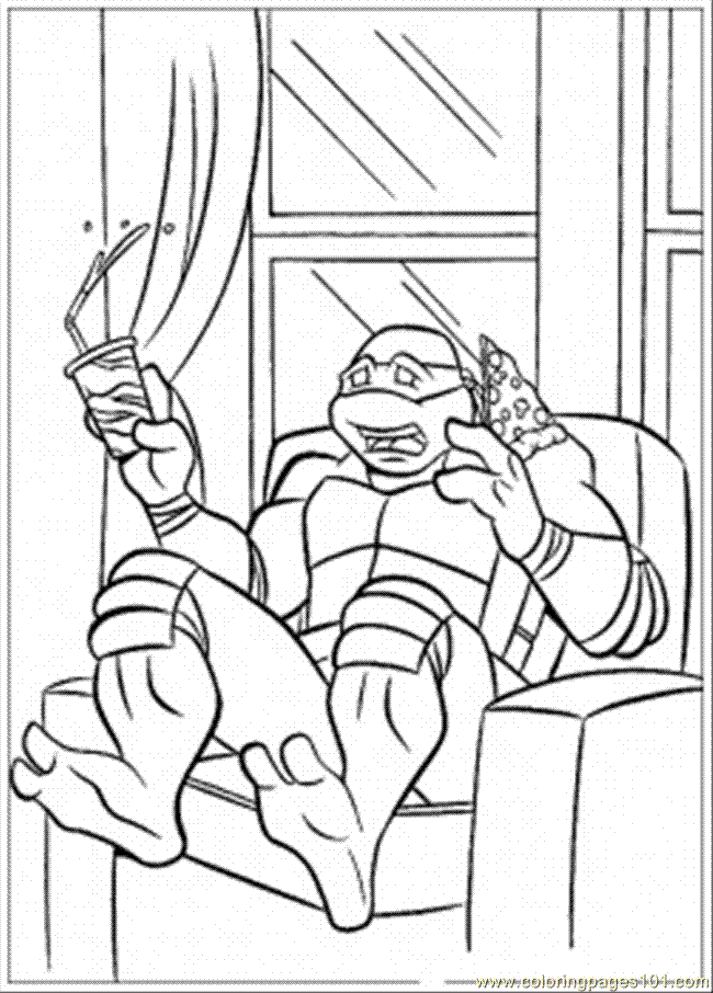 Coloring pages pizza and coke ninja turtles free printable