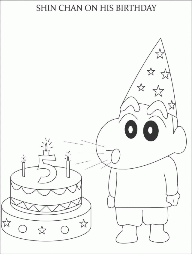 Shin Chan Birthday Coloring Pages Printable Kids Colouring Pages 