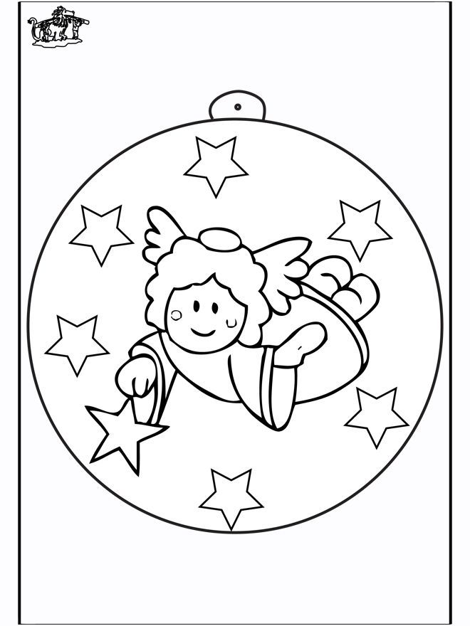 Christmas ball with angel 2 | Adult and Children's Coloring Pages | P…