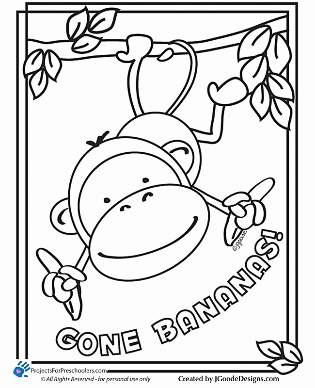 Monkey coloring pages | animals coloring page | animal coloring 