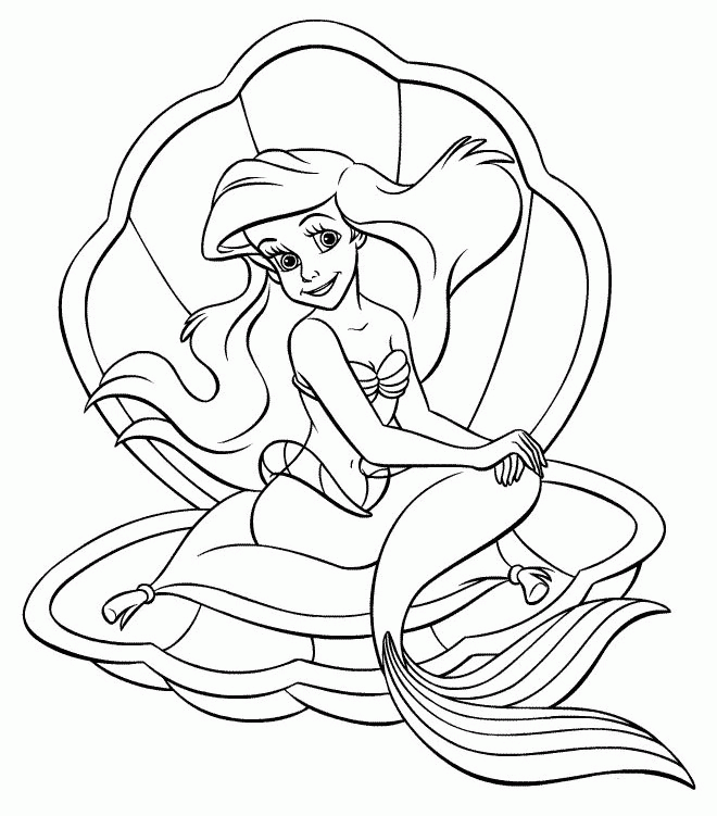 Free Coloring Pages Ariel Mermaid