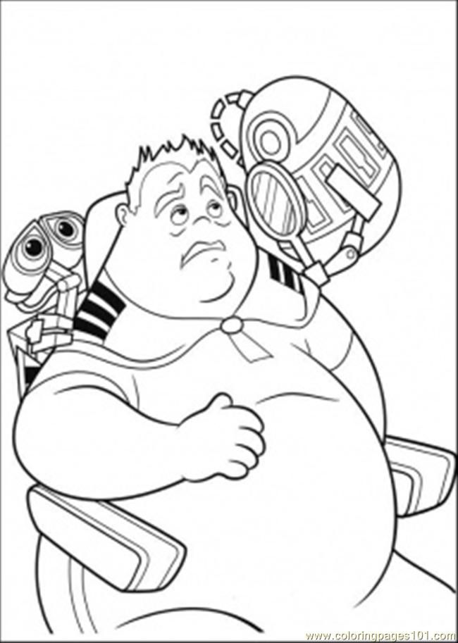 Coloring Pages Wal E And Fat Guy (Cartoons > Wall-E) - free 
