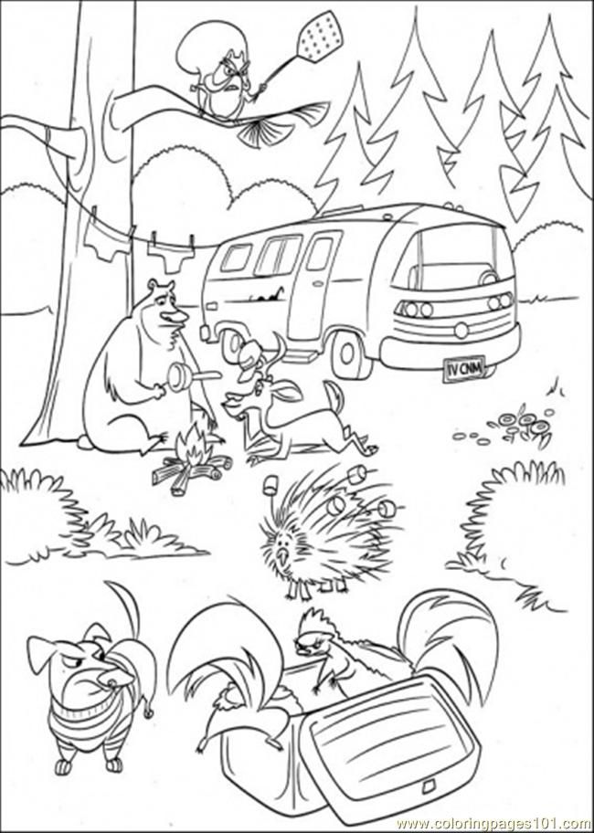 Coloring Pages Boog In The Forest (Cartoons > Open Season) - free 