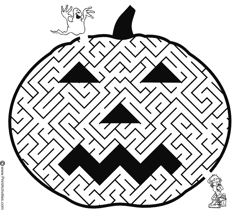 Free Printable Halloween Maze: Jack-O-Lantern