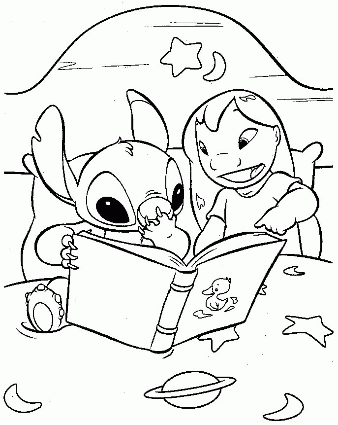 Lilo and Stitch Coloring Page | paint