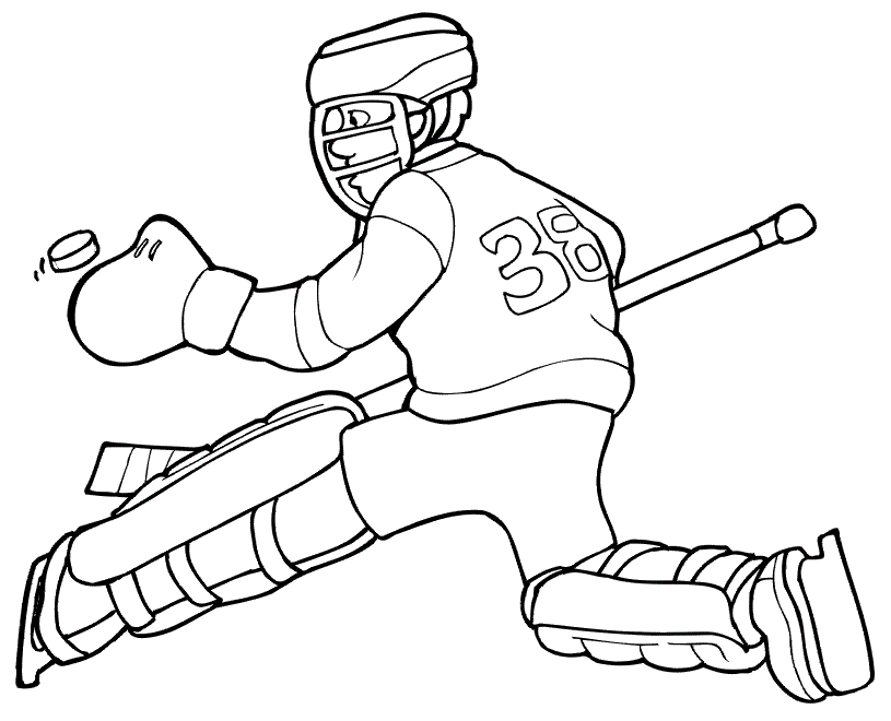 ACTION HOCKEY PLAYERS Colouring Pages