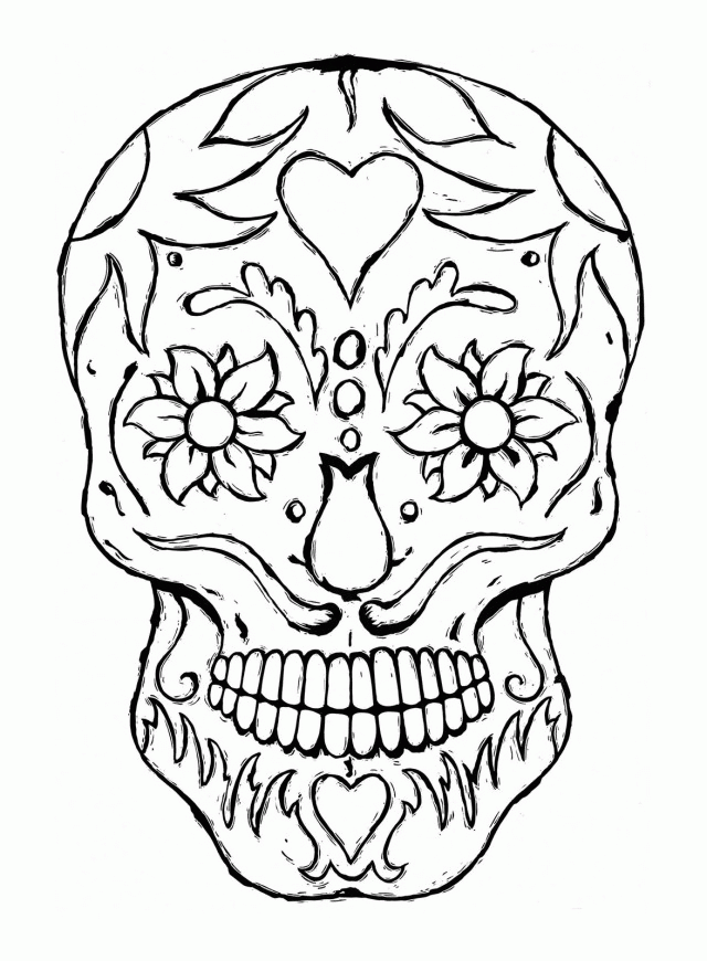 Day Of The Dead Coloring Page For Kids Printable Coloring Sheet 