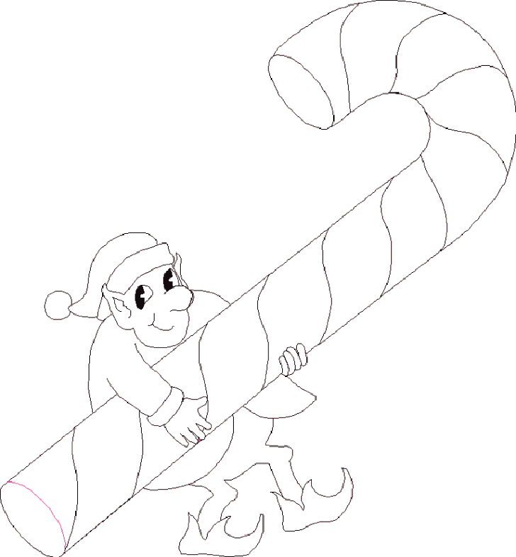 Candy Cane Coloring Page