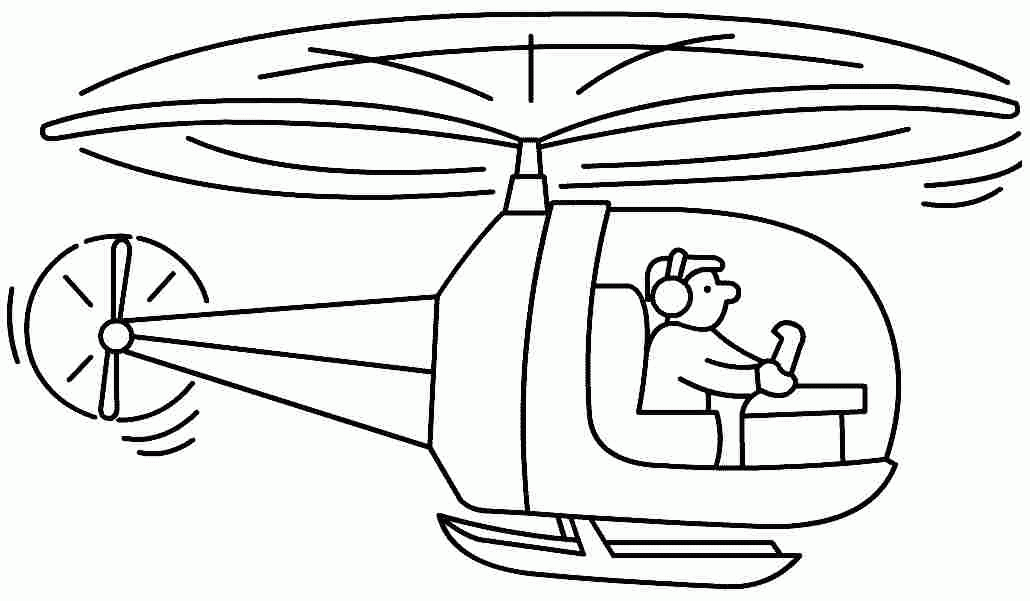 Free Coloring Sheets Transportation Helicopter For Little Kids - #