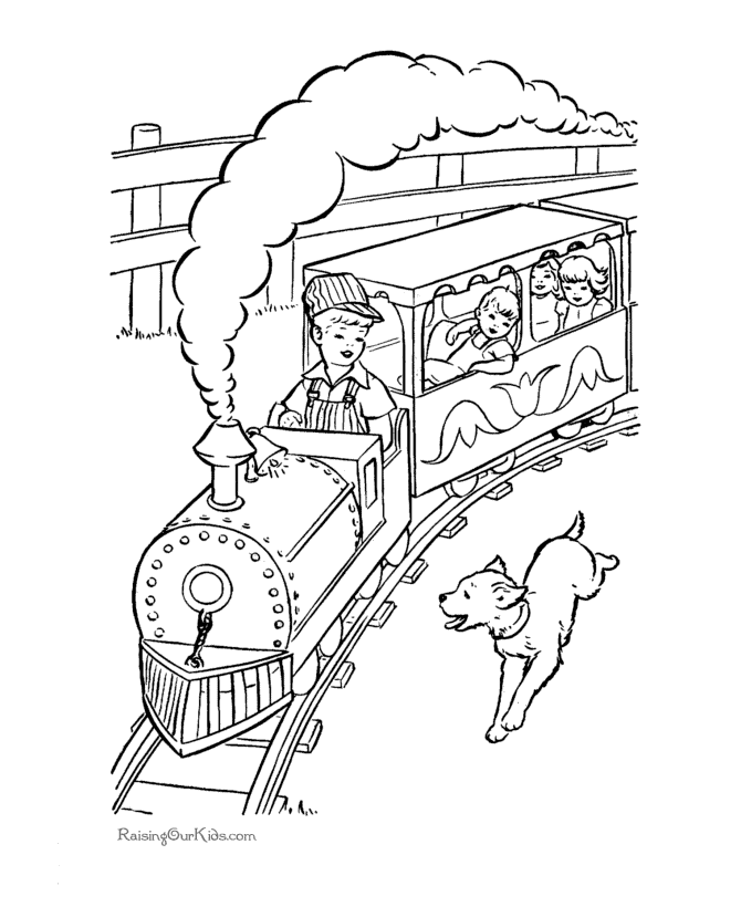 Coloring pictures of trains