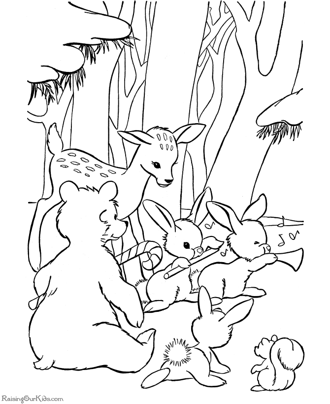 Animal Christmas Coloring Pages!