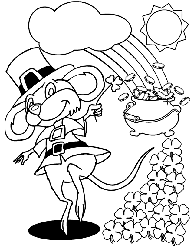 transmissionpress: Leprechaun Mouse Coloring Page
