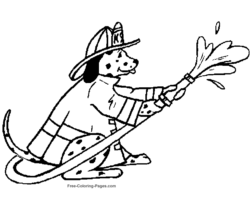 Animal coloring pages - Dog Fireman | Coloring pages to print | Pinte…