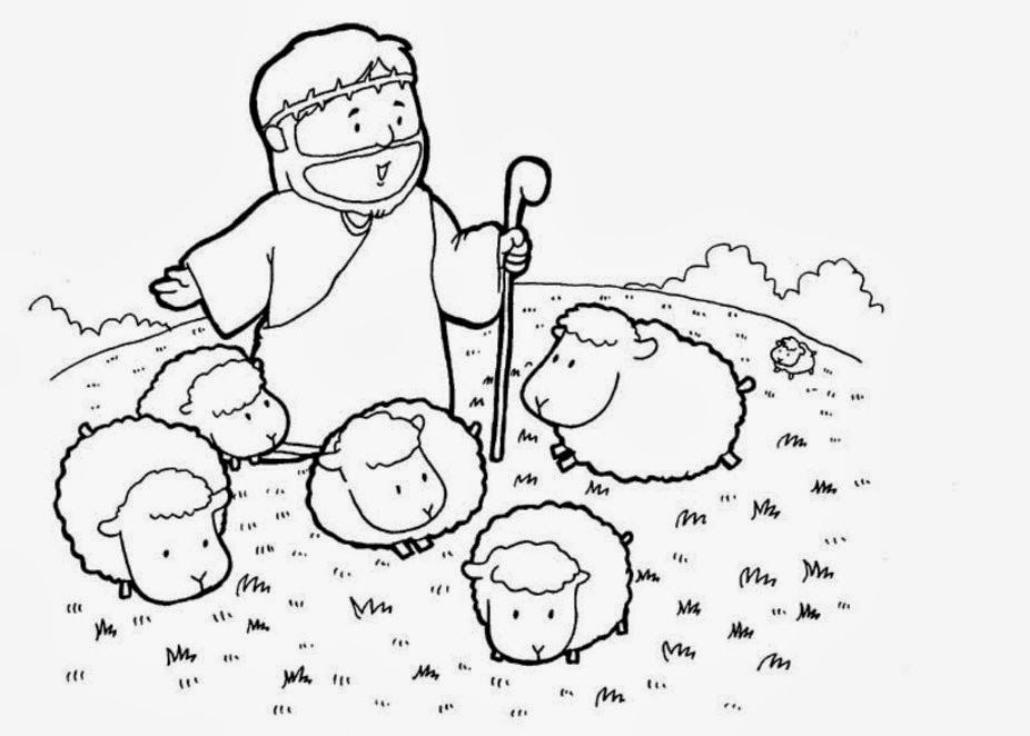 David el pastor de ovejas para colorear ~ Dibujos Cristianos Para 